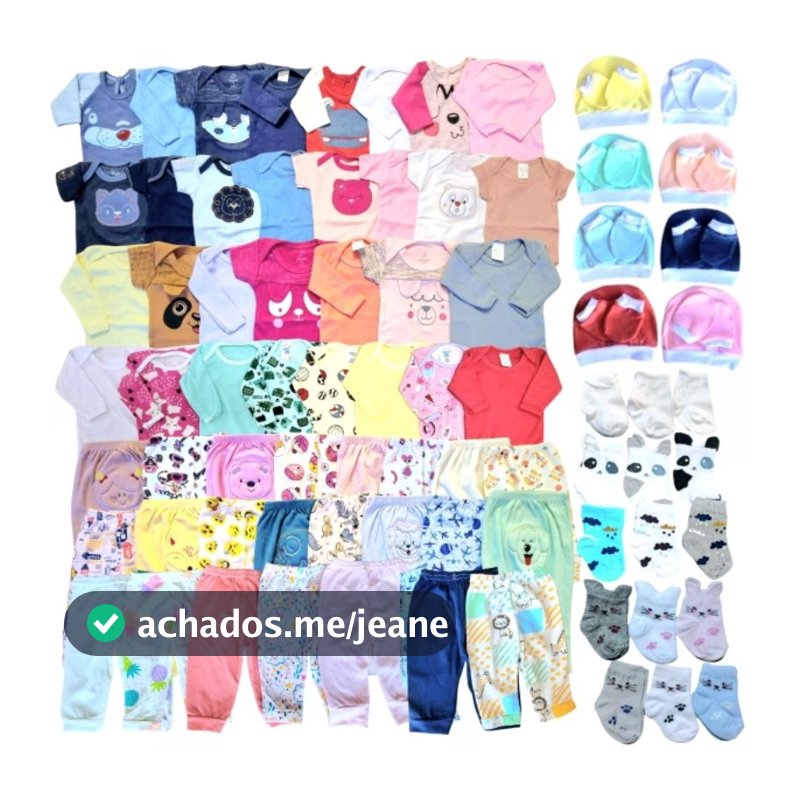 Kit 22 ou 11 peças bebê enxoval em algodão completo