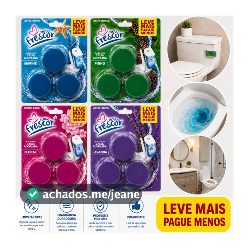 KIT C/09 ou 03 Bloco Para Caixa Acoplada Pedra Sanitária Pastilha Tablete - Limpeza Profunda - ENVIO FULL