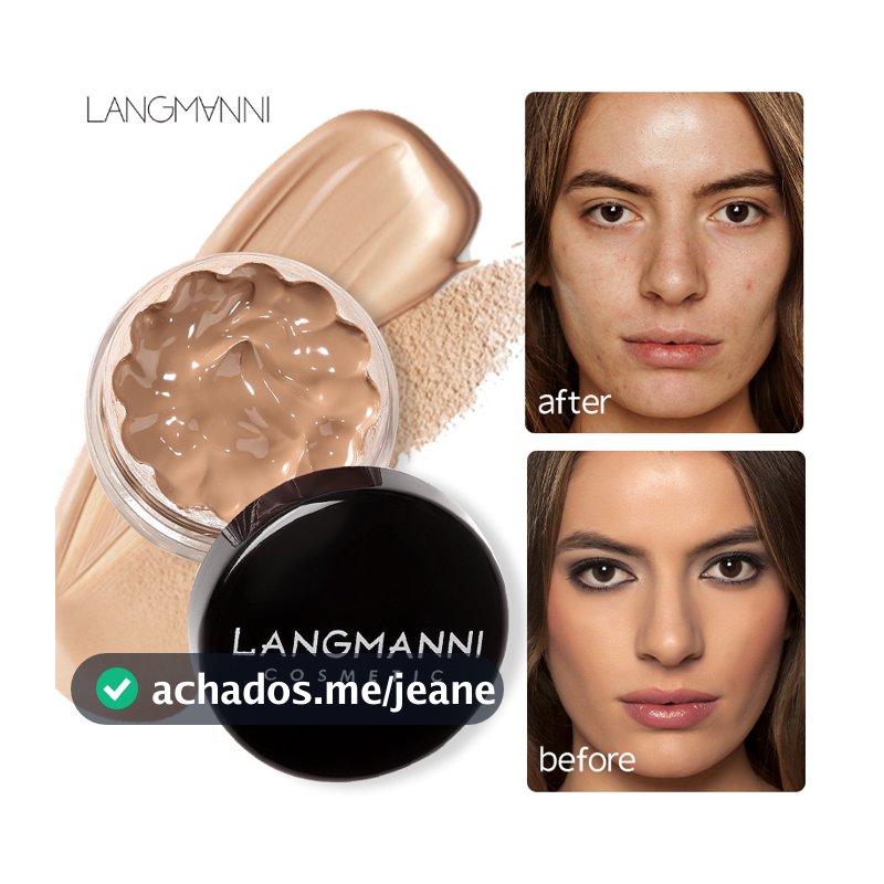 LANGMANNI 1PC Base Líquida & Corretivo - Cobertura Total, Textura Matte, Impermeável; Hidratante, Clareador, Adequado