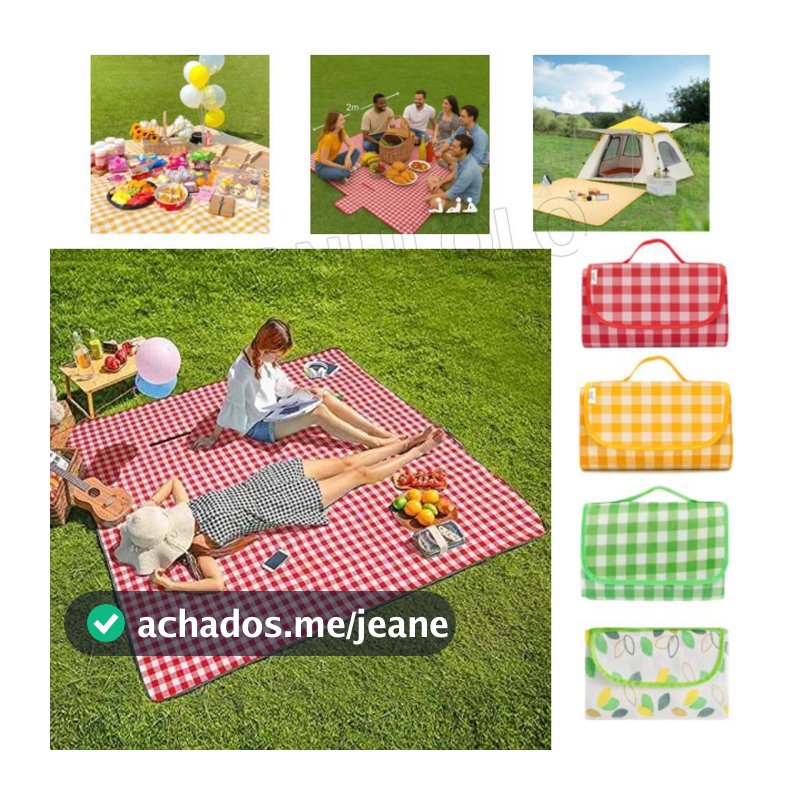 Tapete Piquenique Dobrável Impermeável À Prova De Umidade para Praia, Camping Grama 200200cm