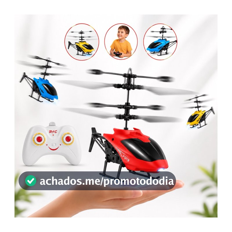 Helicóptero Voador Controle Remoto Sensor Recarregável Brinquedo