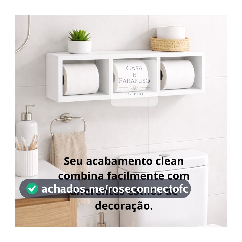 Nicho Banheiro 50cm Prateleira de Parede com Divisórias Organizador Lavabo Cozinha 07