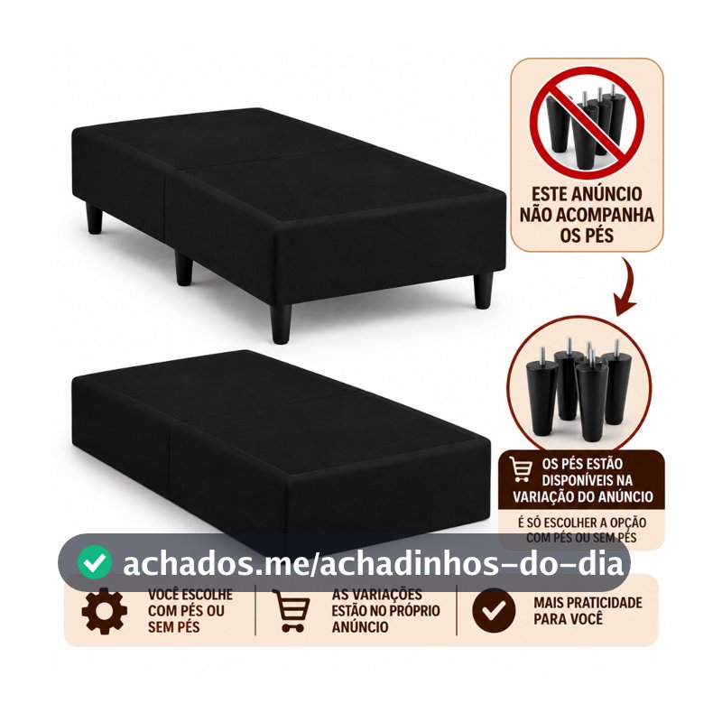 BASE CAMA BOX SOLTEIRO BIPARTIDA DESMONTADA SEM PÉS