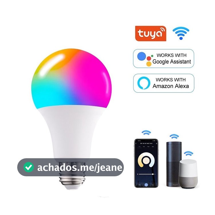 15W Lâmpada Inteligente Rgb Smart Life Tuya Para Alexa E Google Assistant