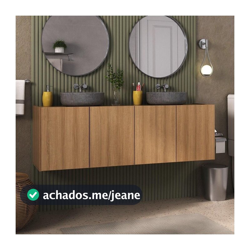 Gabinete de Banheiro 123,5cm Suspenso 4 Portas Multimóveis MP5047