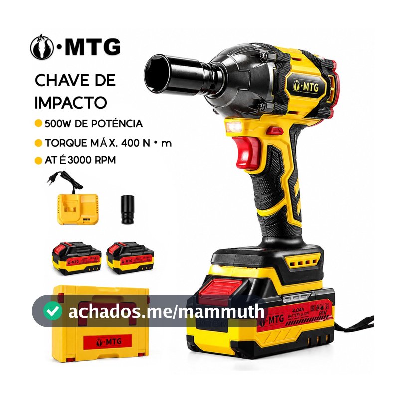Furadeira Parafusadeira de Impacto Sem Fio Kit com 2 Baterias Alta Capacidade Ferramenta Profissional