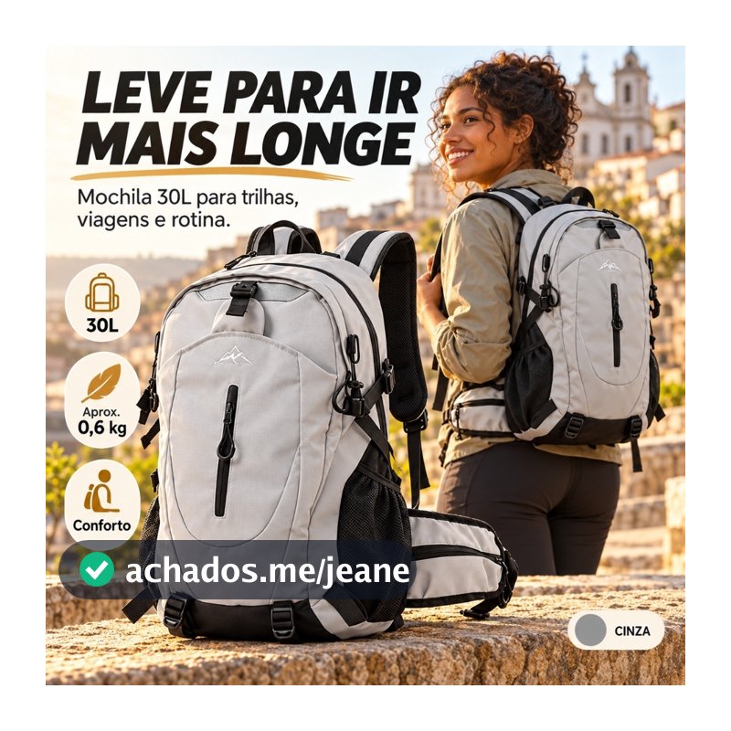 30L Thermal Backpack for Camping and Picnic Mochila Grande para Viagem Trabalho Passeio e Uso Diário Unissex