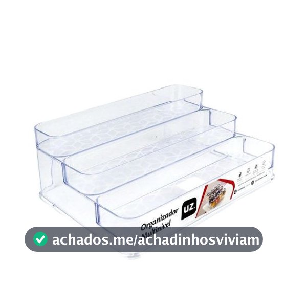 Expositor Organizador de Perfumes e Maquiagens Guarda Roupa Multiuso 3 andares Multinível Acrílico UZ Transparente