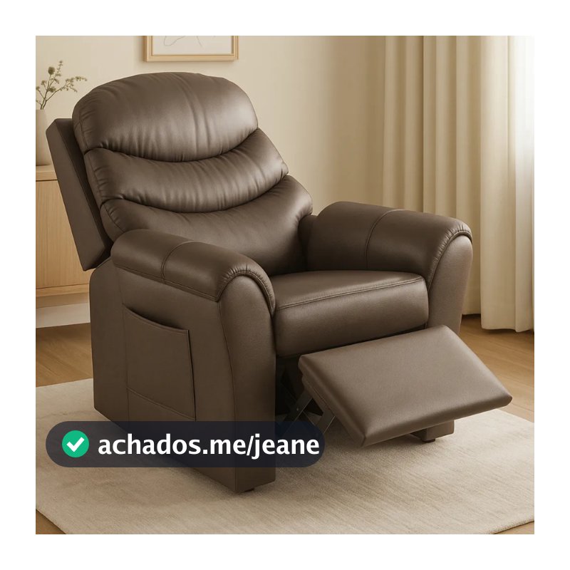 Poltrona Cadeira Do Papai Com Encosto Macio Reclinável Retrátil Revestido Em Corino Para Amamentação