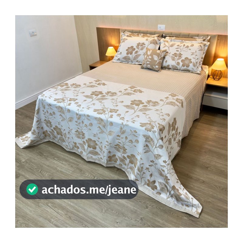 Kit Cobre Leito Colcha Viena Dupla Face Queen 7 Peças Jacquard Várias Cores