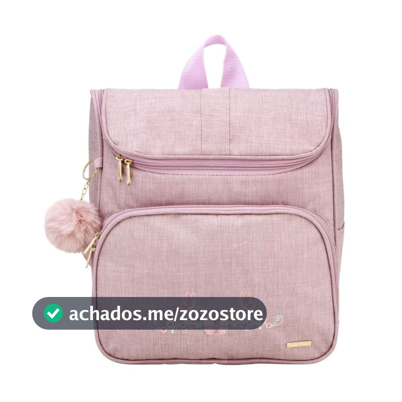 Bolsa Mochila Maternidade Passeio Creche Escola Bebê Rosa Impermeável Mescla Multifunção
