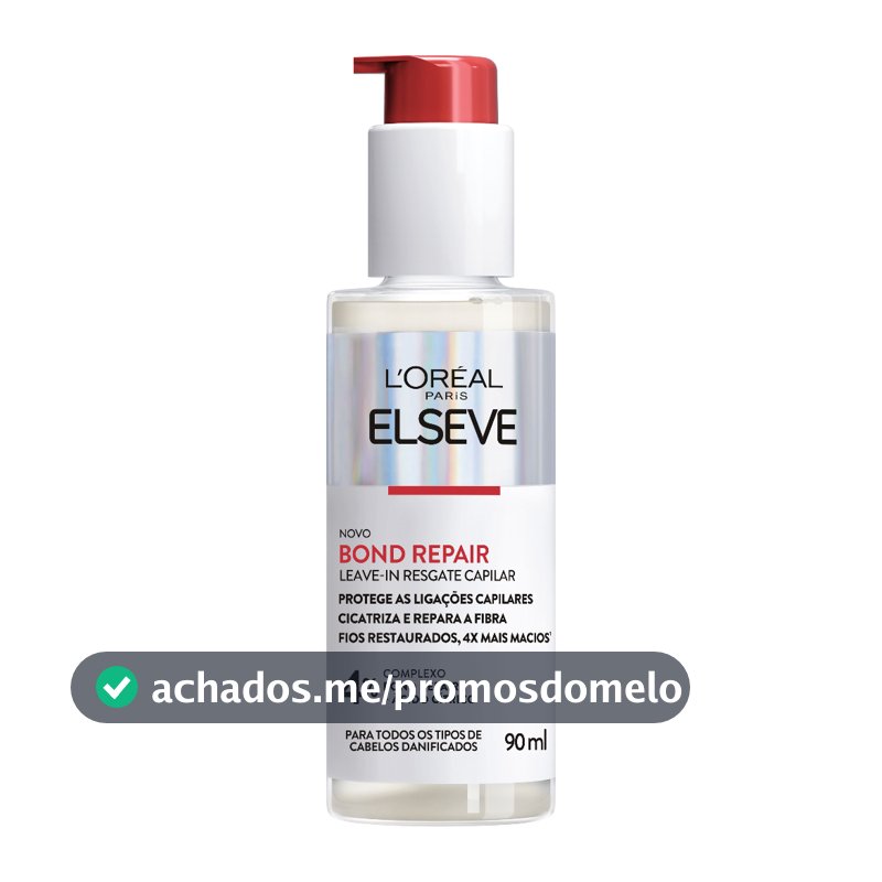 Leave-In Resgate Capilar, Proteção Térmica 230°C e Controle de Frizz, Elseve Bond Repair L'Oréal Paris, 90ml