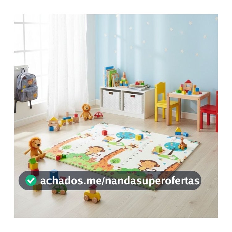 Tapete Emborrachado Infantil Térmico Antiderrapante Dobrável Dupla Face