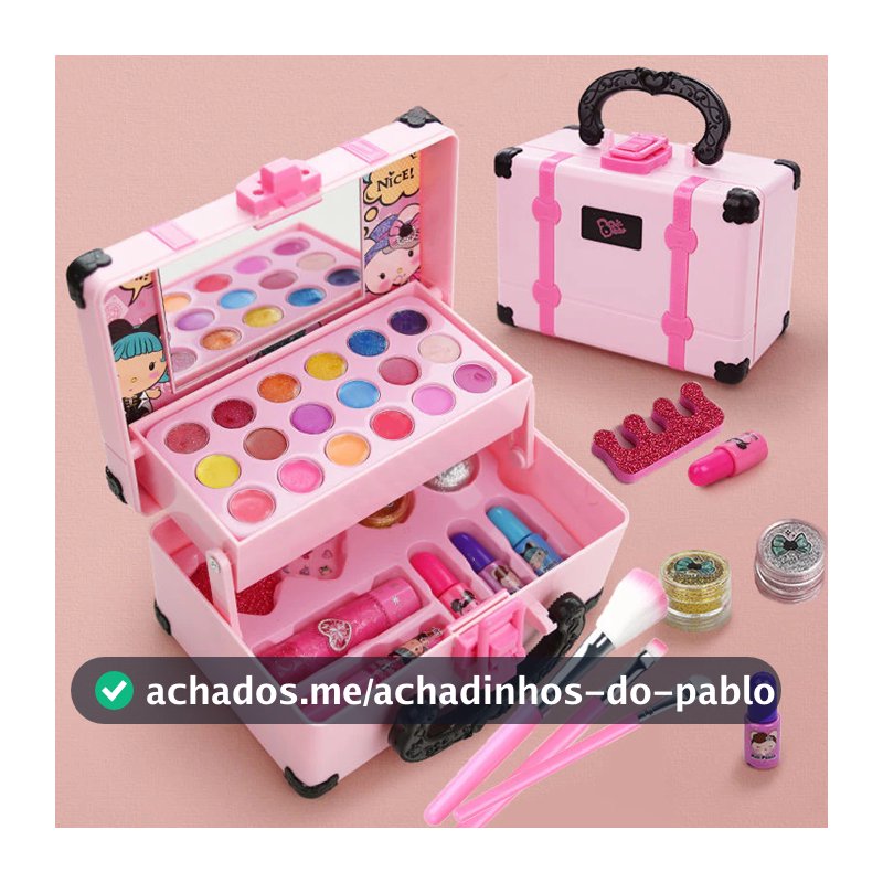 32 Peças Kit De Brinquedos De Maquiagem Para Meninas Lavável Portátil Crianças Fingir Jogar Brinquedo Cosmético