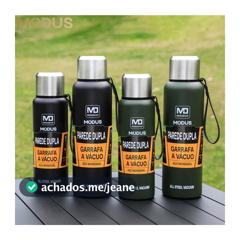 MODUS Garrafa Térmica Aço Inox Portátil Caneca de Viagem com Corda e Bolsa 1000ML/1500ML