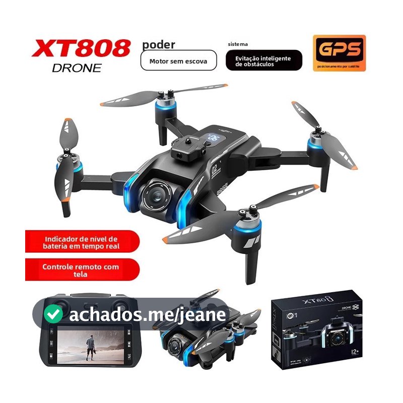 Drone XT808 Posicionamento GPS Tela de alta definição/Motor brushless/Fotografia aérea de alta definição/Controle de voo