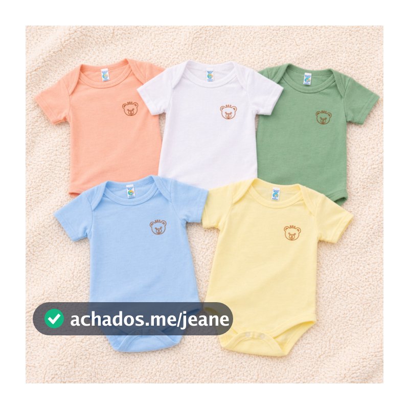 Body Bebê Manga Curta Estampado Kit 5 Menino Menina Confortável Várias Cores