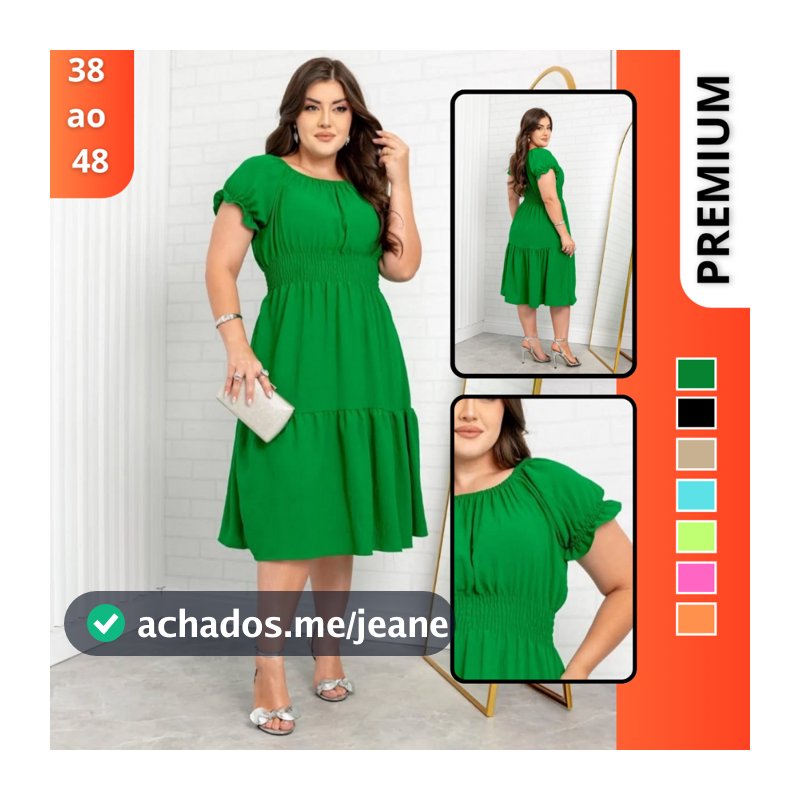 Vestido Midi Evangélico Plus Size Feminino Duas Marias Rodado Manga Curta