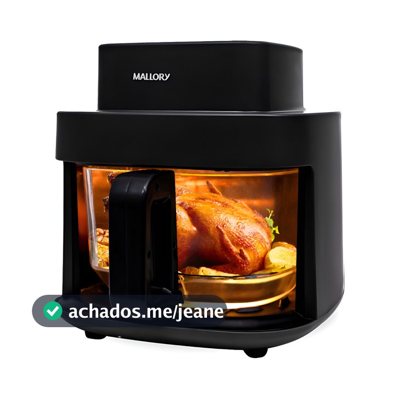 Fritadeira Elétrica Mallory SmartGlass 4,5L, Air Cook 360, Temperatura até 200C, Cuba de Vidro Temperado 127V ou 220V