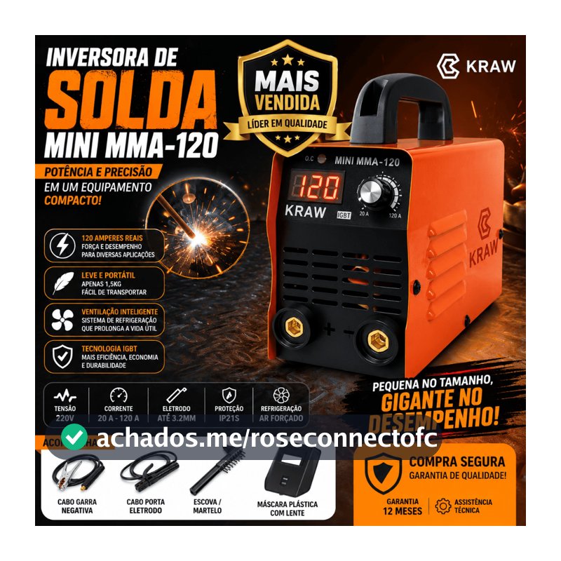 Maquina De Solda Inversora Portátil Mini Mma 220volts - Usk  Painel Digital