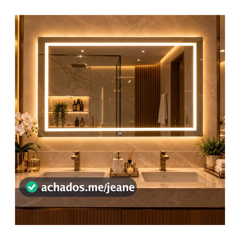 Espelho Grande Camarim com LED para Banheiro Quarto Closet LED 120x70 Profissional