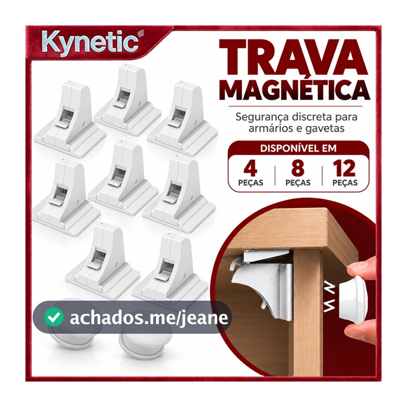 4/8/12 Fechaduras Magnéticas para Gavetas – Trava de Segurança Invisível à Prova de Crianças