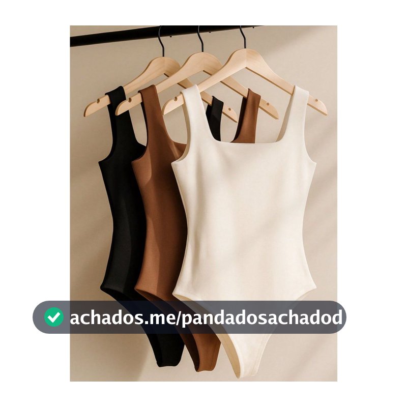 Kit 3 Body Bory Bori Feminino Macacão Gola Quadrada Regata Alça Grossa Plus Size Tamanho ÚnicoSuplex Dupla Camada Básico
