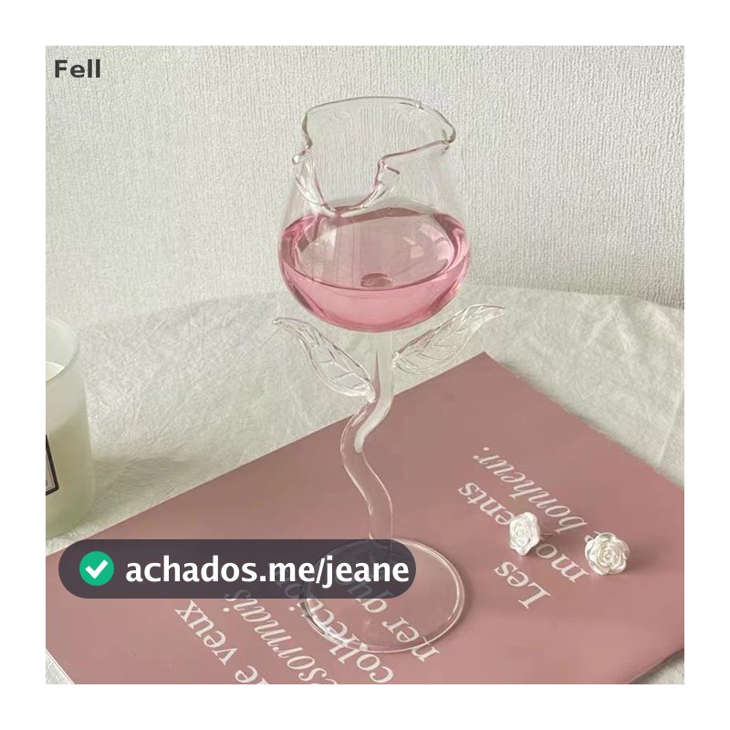 [Taça De Vinho Tinto Em Forma De Rosa Com Folhas Coloridas 150/COD