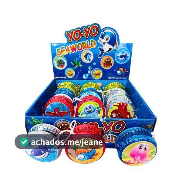 Caixa Com 12 Super Ioiô Yoyo Luz De Led Colorido Infantil Cor Animais Aquáticos