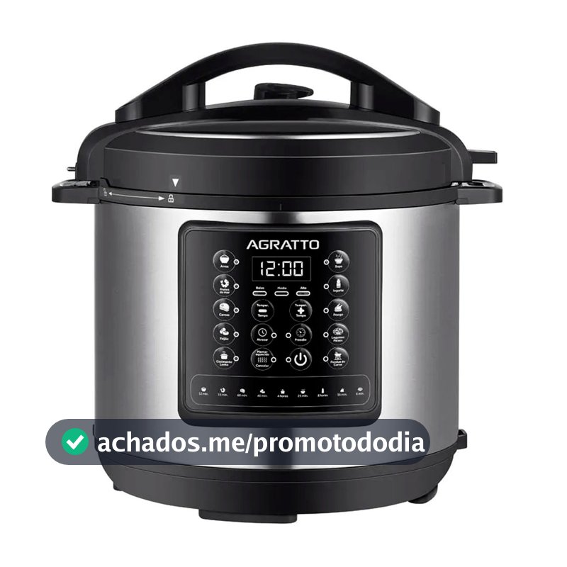 Panela de Pressão Elétrica 6 Litros Agratto Multifunção Digital Timer Painel Digital 1000W