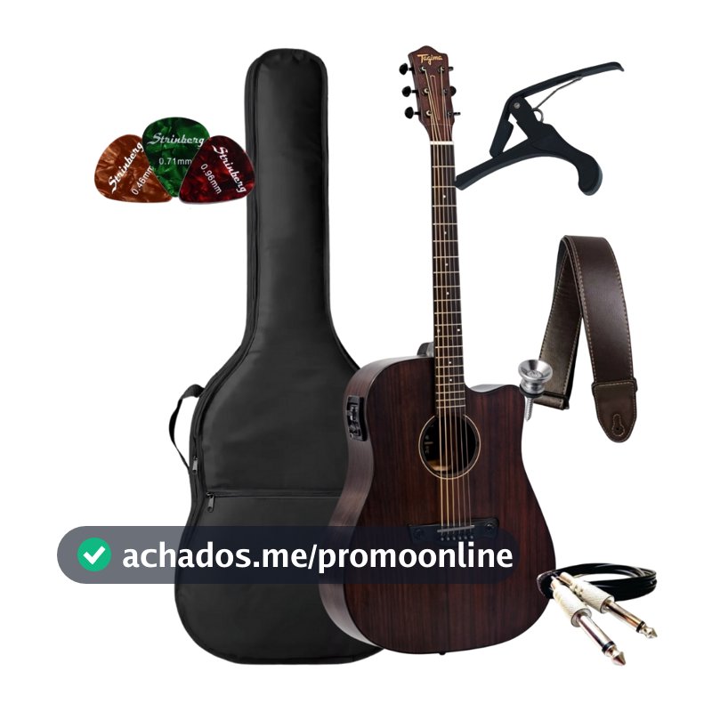 Kit Violão Tagima Kansas Elétrico Latin America Gran Reserva + Acessórios
