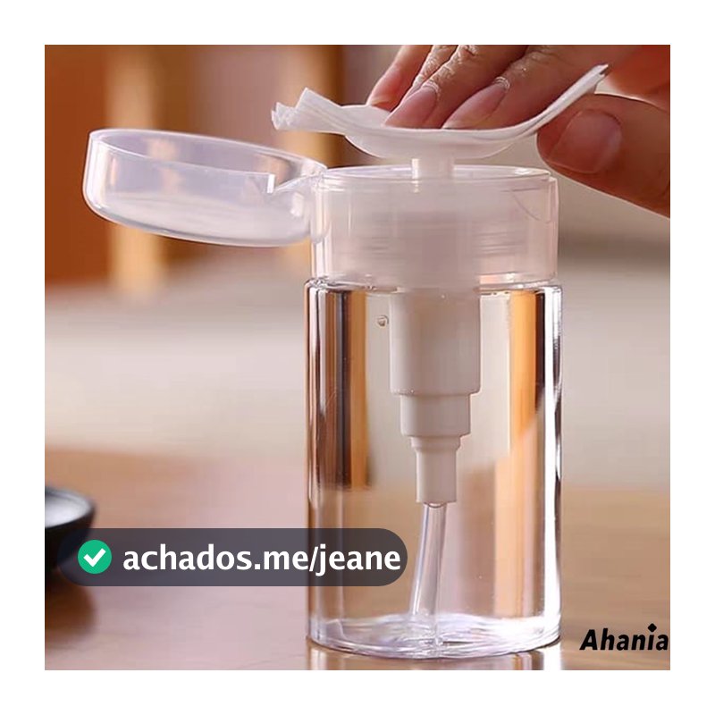 Ahania Porta Acetona 100ml/150ml Frasco Transparente Push Down Pump Removedor De Maquiagem Recarregável Reutilizável