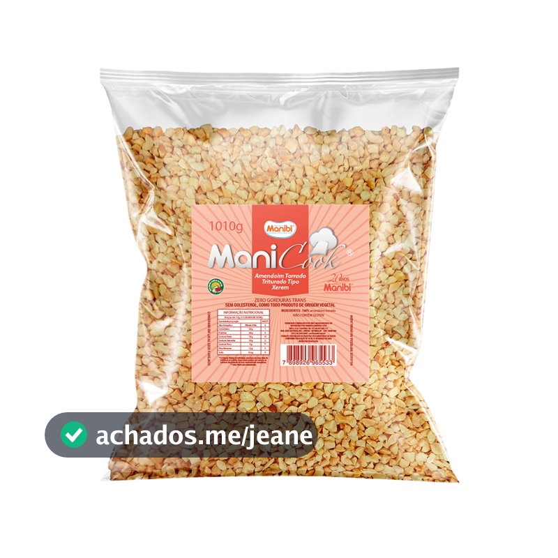 Amendoim Torrado Triturado Xerem Natural 1kg Manicook