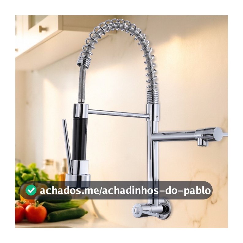Torneira De Cozinha Gourmet , Mola Extensível , Extensão De Spray Para Preparação , Prata Fosca/Preta , O Modelo De Banc