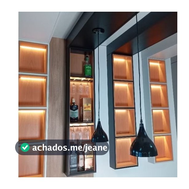 Sanca com nicho balcão passa prato PRETO com led