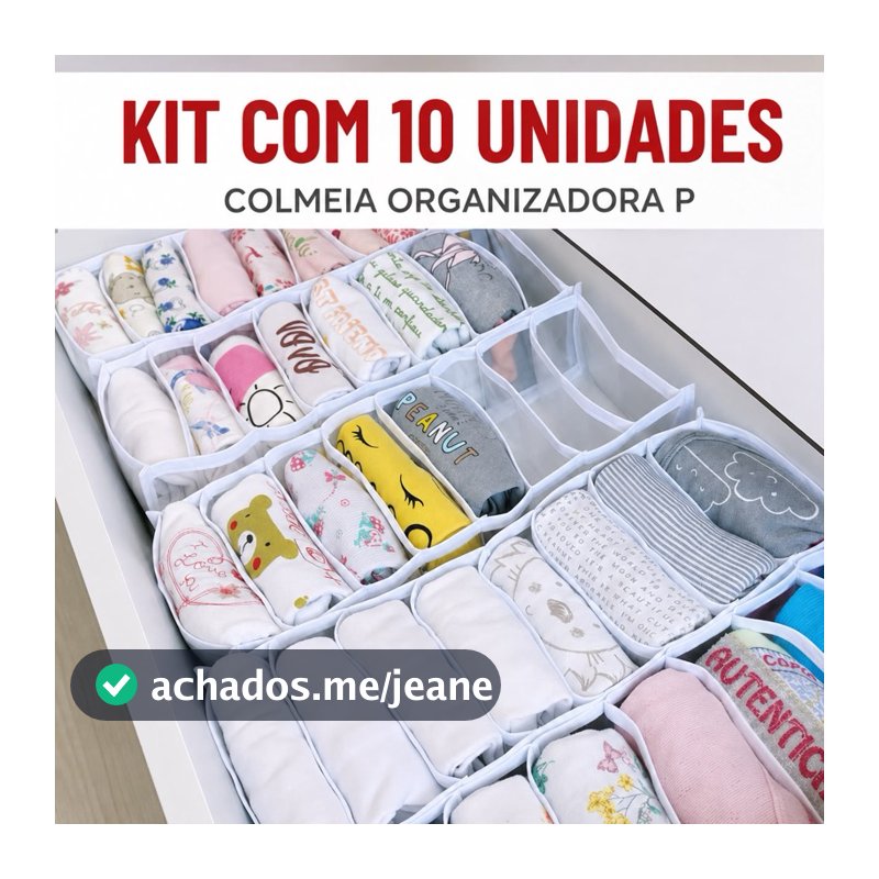 10 Colmeias Organizadoras Dobráveis de Armário e Gaveta para Calcinhas, Cuecas, Meias, Body RN