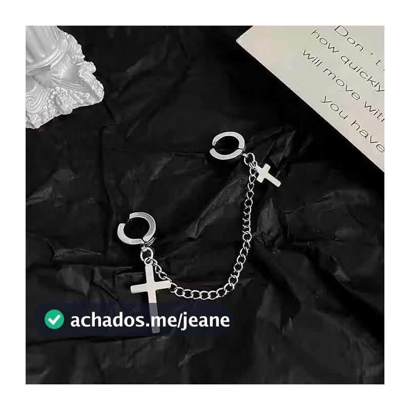 1Pçs Brinco De Argola com Cruz e Correte varias modelo Aço inox Masculino Feminino /moda
