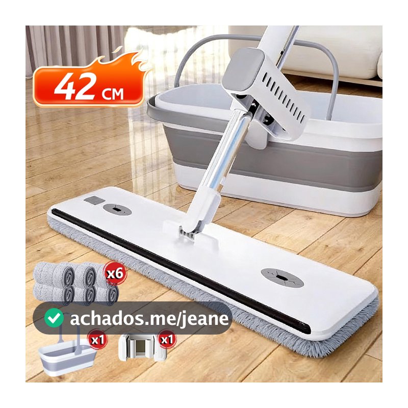 KIT 9 Conjunto De Esfregão E Balde Dobrável De Microfibra Com Raspador De Desaguamento -B01