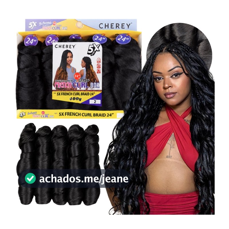 Cabelo 400g French Curl Jumbo Braid Trança C\ Cachos Pontas Ondulado Boho Crochet