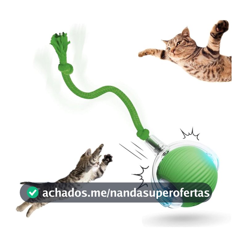 Brinquedo Automático para Gatos - Bola Interativa com Sensor de Movimento e Cauda Falsa Recarregável