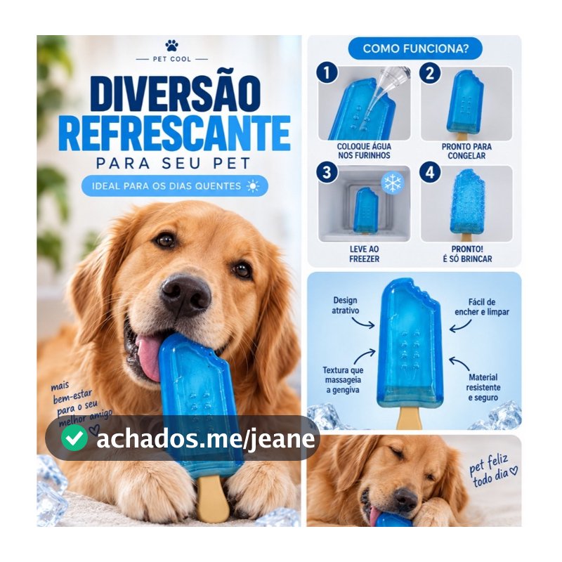 Brinquedo Mordedor Refrescante para Cachorro e Gato Congelável – Picolé e Casquinha