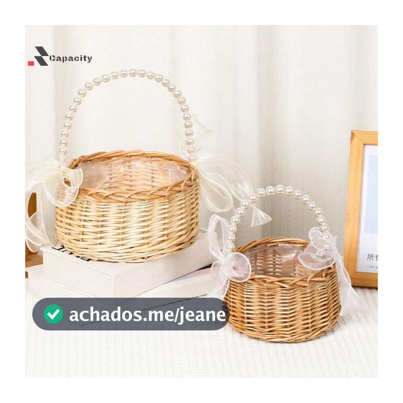 Capacidade Salgueiro Rattan Amarelo Flor Arranjo Cesta Pequena Resistente Tecido Artesanal De Vime