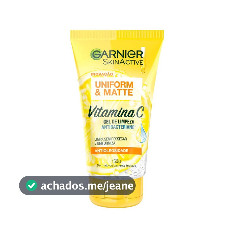 Gel de Limpeza Facial Antibacteriano Garnier Uniform & Matte Vitamina C, 150ml