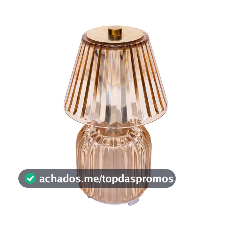 Luminária de Mesa Vidro Led 3 Tons Usb Shine Lighting 11,5 x 20,5 cm Âmbar Wolff