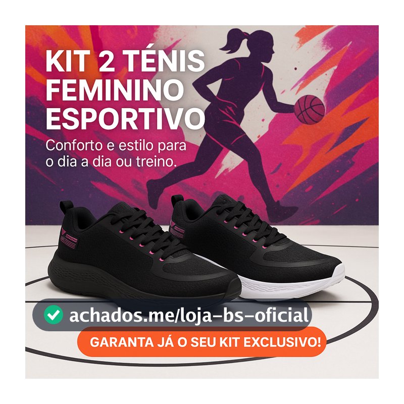 Kit 2 Tênis Femininos Esportivos Corrida Academia Leves e Confortáveis – | Pronta Entrega