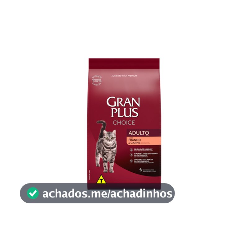 Ração Gatos Adulto Choice Frango E Carne 10,1kg Gran Plus