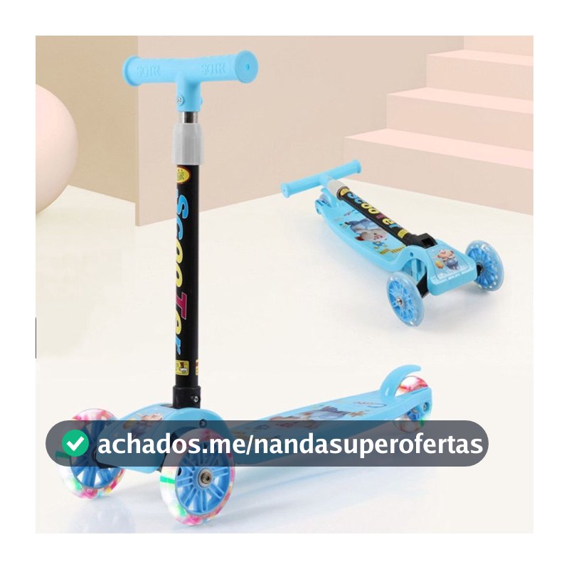 Patinete Infantil 3 Rodas De Led Dobrável Scooter Crianças--1715