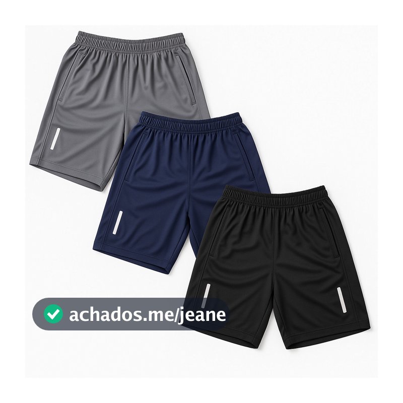 Kit 3 Ou 2 Shorts Masculina Esporte Academia Ziper Refletivo Masculino