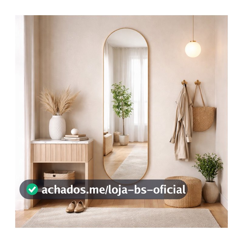 Espelho Orgânico Cápsula 160x55cm Grande Parede Decorativo Sala Quarto Corredor Escritório