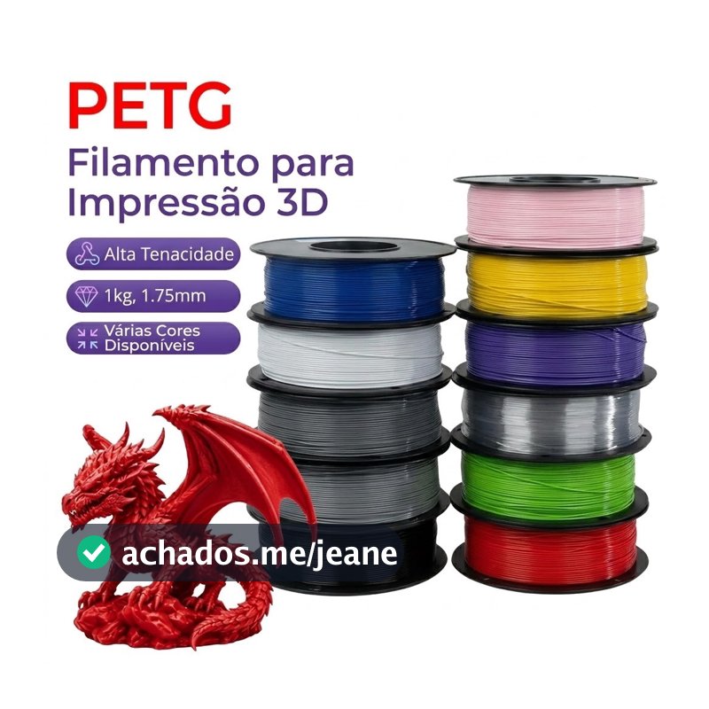Alta Qualidade Filamento PETG 1kg 1,75mm para Impressora 3D Material para Impressão 3D Várias Cores